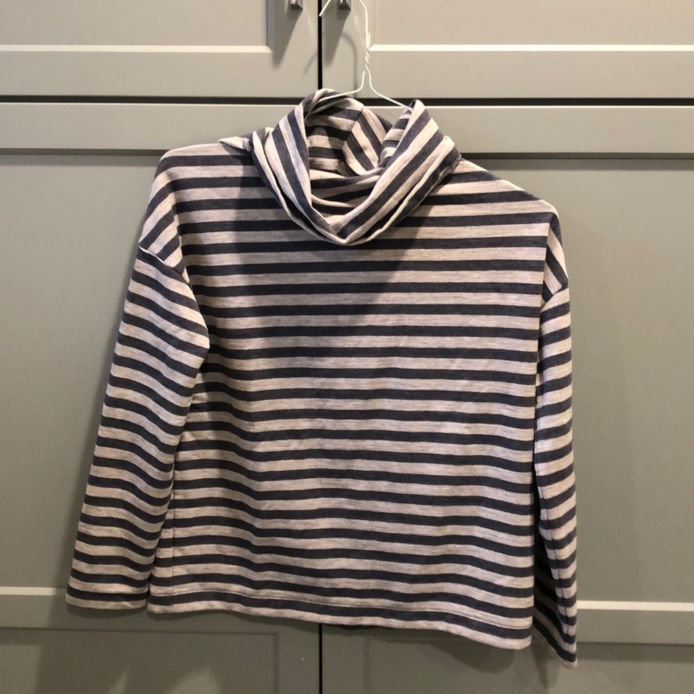 J. Crew stripped funnel neck sweatshirt